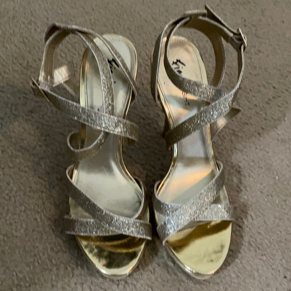 Sparkly gold heels